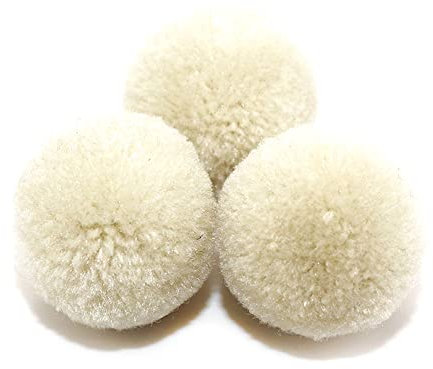 Duories Pompons zum Basteln,30 Stück 30mm Bunte Bommeln Bälle,Pom Poms für Kunsthandwerk,Pompons Bälle für Ostern,Weihnachten,Bunte Pompons für DIY Basteln Tischdekoration Geburtstagsdeko,Creme