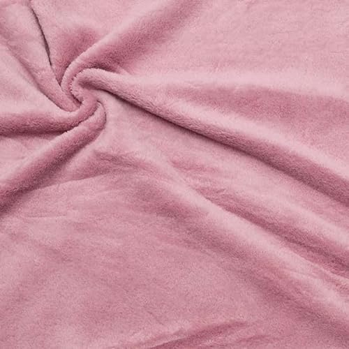Stoffkontor Wellness Fleece Stoff Meterware, Farbe Alt-Rosé, Kuschelig weicher Fleecestoff zum Nähen von Bekleidung, Decken UVM.