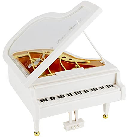 JJQHYC Spieluhr Weiß Mini Klavier Spieluhr Dekoration Piano Spieluhr Uhrwerk Spieluhr Geschenk für Weihnachten, Geburtstag