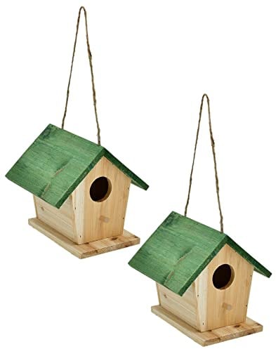 2X Vogelhaus zum Hängen Nistkasten Nisthöhle Nisthaus Nistkasten Nisthilfe Vogelfutterhaus Meisenhaus Holz Häuschen