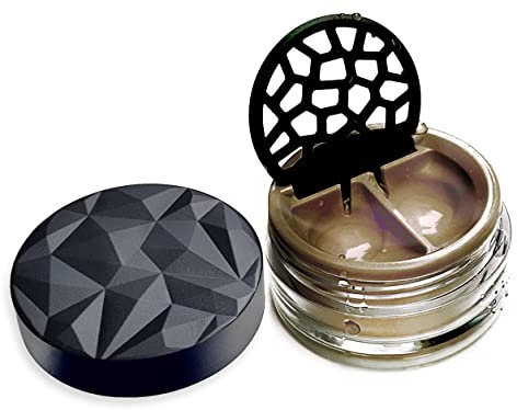 Lensbix Kontaktlinsenbehälter Geometric. Erwachsenes Accessoire mit futuristischem 3D Deckeldesign. Das stilvolle Geschenk für alle die gerne Linsen tragen. (No20 Bronze)