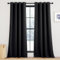 KGORGE Schlafzimmer Gardinen Schwarz Blickdicht Ösenschal 2er Set 245 x 140 cm(HxB) Vorhang Lichtundurchlässig Thermogardine mit Ösen Blackout Curtains for Bedroom Verdunklungsvorhänge