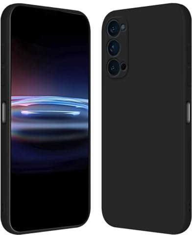 RankOne Custodia per OPPO Reno4 Pro 5G (6.55 Inches) Cover Morbida in Silicone TPU - Nero