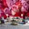 Fototapete Hintergrund Der Roten Rosen Und Der Grünen Blätter, Tapete für Wand Schöne Blumen - für Wohnzimmer Schlafzimmer Flur Vlies Tapete Vliestapete 150 x 70 cm