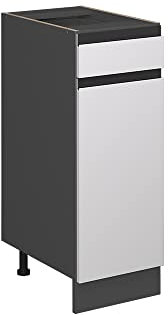 Vicco Küchenunterschrank R-Line, Weiß/Anthrazit, 30 cm J-Shape, ohne Arbeitsplatte