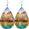 Damen Leder Ohrringe Fashion Dangle Drop Ohrringe-Dänemark Copenhagen Canal Teardrop Ohrringe