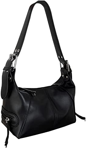 TIAASTAP Umhängetasche Damen Klein Handtasche, PU-Leder Tasche Klein Schultertasche Handbags for Women Unterarmtasche, y2k Stil Handtaschen für Frauen Hobo Shoulder Bag Clutch Geldbörse, Schwarz