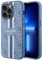 GUESS 4GPrinted Stripes Blue Faux Leather MagSafe Phone Case for iPhone 14 Pro Max