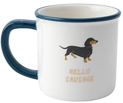 CGB Giftware | Top Dog 'Hello Sausage' Ceramic Mug | Gift Box | Kitchen Accessory | Gift for Her | Top Dog Cool Cat GB07241