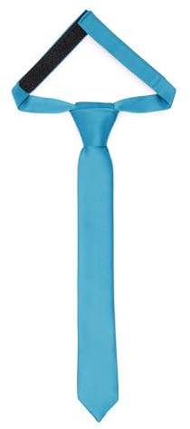 Ladeheid Kinder Krawatte für Jungen - Eleganter matter Look, Vorgebunden mit einem Klettverschluß, Perfekt für besondere Anlässe - Stilvolle Ansteckkrawatte TKM (31cm x 4cm, Türkis)
