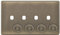 Selectric Screwless Antique Brass 4 Aperture Empty Dimmer Plate with Knob – 5MPLUS