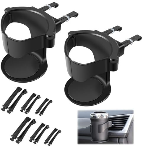 Wnddle Auto Getränkehalter, 2 Stück Auto Becherhalter, Getränkehalter Auto Lüftung, universeller Getränkehalter für Auto, verstellbarere Auto Lüftungshalterung, mit Auto Belüftungs Clips.