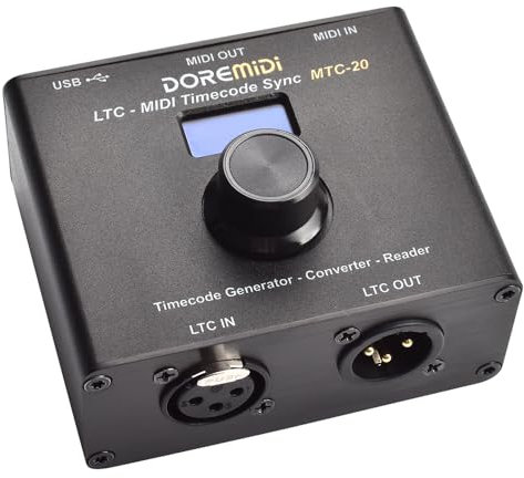 DOREMIDI LTC-MIDI Timecode Sync (MTC-20) Gerät zur Synchronisierung von MIDI-Timecode und SMPTE LTC Timecode MTC-20