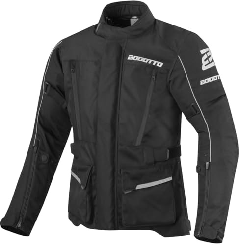 Bogotto Tampar Tour wasserdichte Motorrad Textiljacke, schwarz, L