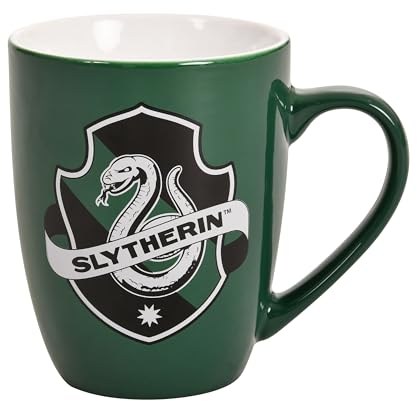 Elbenwald Harry Potter Tasse Slytherin Logo - Fassungsvermögen 300 ml, Höhe 10 cm - Keramik Grün