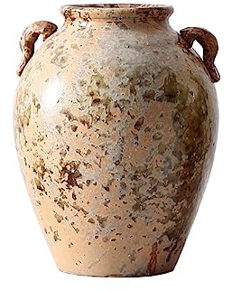 Farmhouse Style Ceramic Vase, Amphora Vase, Home Decoration Vase, Handmade Vases for Living Room, Garden, Dining Table, Centerpiece (Size : 18 x 23cm)