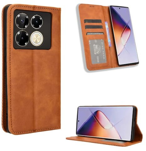 BellaCase Infinix Note 40 Pro 5G/40 Pro Plus 5G Coque [Étui Portefeuille] [Fonction Support] [Slots pour Cartes] Compatible avec Le Smartphone Infinix Note 40 Pro 5G/40 Pro Plus 5G(Marron)