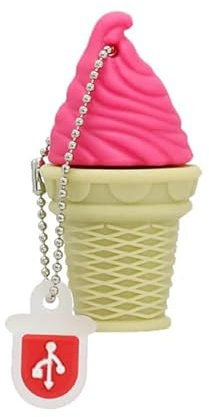 Memoria USB de 32GB - Pendrive Almacenamiento con Formas Divertidas, Galleta, Helado (Helado Rosa, 32 GB)