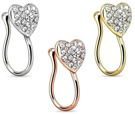 Tolldek Edelstahl Ring Piercing Nase 3Pcs, 1.2mm U Hufeisen Barbell Nasenringe Nasenpiercing Dünne, Piercing Nostril Dünn mit Zirkonia, Lippen Piercing Ringe Ohrringe Schmuckset für Frauen