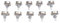 Gavigain 25K Potentiometer Set, Premium Stabiles Metall, Lautstärkeregelung, metrisches M8-Gewinde, ideal für E-Gitarren und Bässe (A25K)