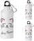 Personalised Water Bottle With any Name Featuring A Cat 600ml Capacity with 2 Interchangeable Lids Carabiner For Easy Carry Walks, Sports, Work, Gym, School