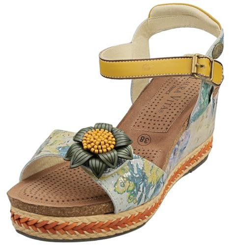 Laura Vita Facyo 06 Damen Keilsandalen in Mint, Minze, 36 EU
