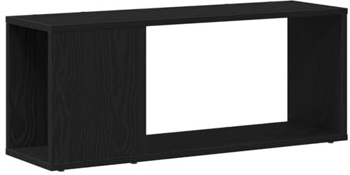 vidaXL Modernes Unterhaltungszentrum aus schwarzer Eiche Stylischer TV-Ständer mit viel Stauraum für Wohnzimmer und Schlafzimmer 80 x 24 x 32 cm Holzwerkstoff Matte Oberfläche Freistehendes Möbelstück