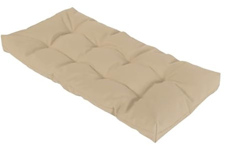 xinwanhong Cojín para Banco de Exterior 1 2 3 o 4 plazas, 8cm Cojines para Columpio Impermeable Antideslizante Cojín para Banco de Jardín Muebles Cojín Rectangular para Patio Ventana,Beige,40x40cm