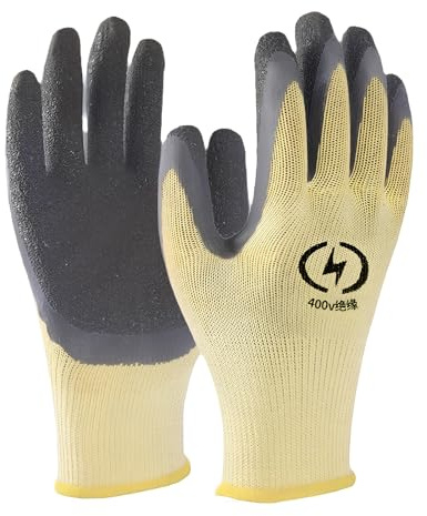 Elektriker Handschuhe,THETAG 1 Paar Isolierhandschuhe 400 V Spannungsbestä Ndigkeit,Sicherheitshandschuhe,Schutzhandschuhe,Schweißhandschuhe,Gummi-Elektrikerhandschuhe für Elektrische Wartung Instrume