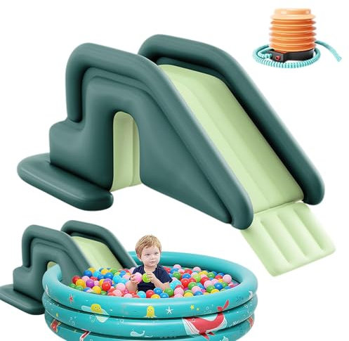 Tobogán Inflable, Tobogán Acuático Inflable con Escalones, Toboggán Antivuelco para Piscina Elevada, Toboggán Inflable para Piscina, Juguetes para Divertirse en Parques Acuáticos Aire Libre
