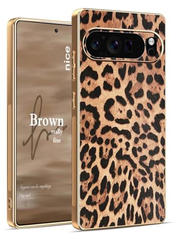YUECXIN Hülle für Google Pixel 10/Google Pixel 10 Pro, Luxuriöse Einfache Modische Handyhülle mit braunem Leopardenmuster, Ultra Dünn Stoßfest TPU Schutzhülle für Mädchen Frauen. Leopard