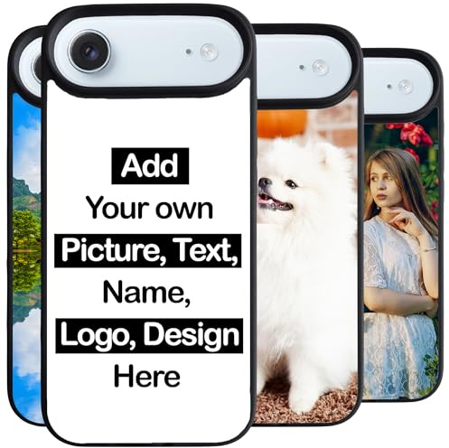 Personalised Phone Case compatible with iPhone 17 Air, Add Text, Picture, Designs, Logo on Shockproof TPU Bumper back Cover Customised Gift idea for Birthday, Wedding, Anniversary, Special Moments