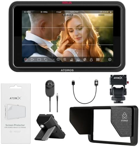 Atomos Ninja TX GO 5.2 pulgadas Full HD pantalla táctil Wi-Fi HDR Monitor/grabador en cámara, paquete con kit de accesorios Creator de 5.2 pulgadas
