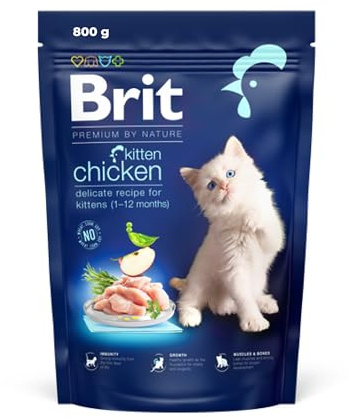 Brit Premium Trockenfutter mit Huhn für Kätzchen & säugende Katzen, 800 g | Fördert das Wachstum & die Entwicklung, perfekt für Kitten, Vollnahrung, pflegt Haut & Fell, leicht verdaulich, ausgewogen