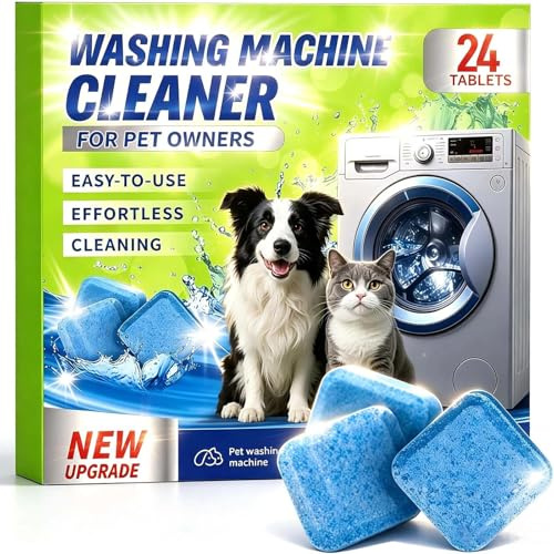 24PCS Washing Machine Drum Cleaner - Deep Clean & Protect, Washing Machine Cleaner Tablets - Eliminates Pet Hair, Odor, Mold & Impurities, Hygienic For All HE/Standard Washers