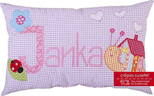 crepes suzette Namenskissen, Kissen mit Wunschnamen, Kissen mit Namen, Geburtsgeschenk, Babykissen, Geschenk Geburt Mädchen, Geschenk Schnecke