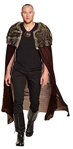 Boland 71015 - Umhang Jäger, Braun, Cape, Überwurf, Mittelalter, Ritter, Kostüm, Themenparty, Mottoparty, Karneval
