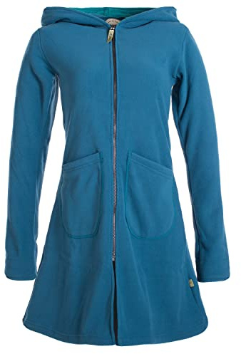 Vishes - Alternative Bekleidung - Einfarbiger Eco Fleecemantel mit Kapuze