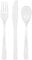 Clear Solid Assorted Plastic Cutlery - Classy & Elegant Flatware Design - Perfect for Parties, Weddings & Events - 18ct, White