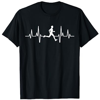 Laufen Marathon Joggen | Herzschlag EKG Läufer Motiv T-Shirt