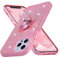 wisdompro Bling Case for iPhone 12 Pro Max, Glitter Sparkle Shiny Case with Ring Holder Kickstand Girls Women Cute Protective Cover Phone Case for iPhone 12 Pro Max (6.7 Inch) - Pink