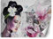 Feeby Papier Peint Intisse Japon Femme Geisha 250x175 cm rose XXL Photo Mural Muraux Tapisserie Restaurant Texture Grunge Mur Fleurs