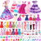 Chennyfun 49 Kleidung für Puppen = 4 Kleider + 5 Fashion Kleidung Outfit +5 Mini Kleider + 3 Badeanzug + 10 Schuhe + 22 Zubehör, Röcke Puppenzubehör Outfit Kleidung für 11,5 Zoll Mädchen Puppen