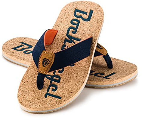 Ultrapower Flip-On Herren Korkoptik Zehentrenner | Flip | Badelatschen | Strandschuhe | Zehenstegpantolette | ZT3, Farbe:Braun, Gr.:39 / UK 5.5