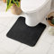 MIULEE Badematte Memoryschaum Badteppich U Förmige Badezimmerteppich Duschvorleger Teppich Badvorleger Duschmatte Deko Fussmatte rutschfeste Matte für Badezimmer Toilett WC 50x50 cm Schwarz