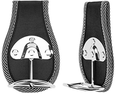 Linkidea 2 Pack Hammer Belt Holder, Heavy Duty Steel Loop Hammer Holder, Tool Belt Holster Holds Hammer, Axe or Spanner (Black)