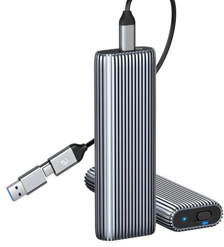 ORICO M.2 NVMe SSD Gehäuse, 10 Gbps USB3.2 USB-C Werkzeuglos Aluminium-NVMe Adapter für M.2 PCIe NVMe M-Key 2230/2242/2260/2280 SSD, Externe M2 Gehäuse mit UASP Trim SMART- AM2G2