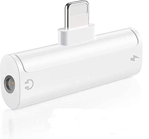 [Apple MFi Certified] iPhone Adapter for Headphone Jack, 2 in 1 Lightning to 3.5mm AUX Audio + Charger Splitter Compatible with iPhone 13/12/11/XS/XR/X/8/7/iPad
