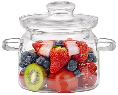 2.5 Quart Glass Simmer Pot for Cooking on Stove,Borosilicate Potpourri Pot