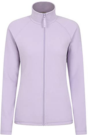Mountain Warehouse Raso Womens Fleece - Soft Touch Ladies Sweater Top with Full Zip, Microfleece - Best for Daily Use, Outdoors & Travelling Lilac Women's Size 12